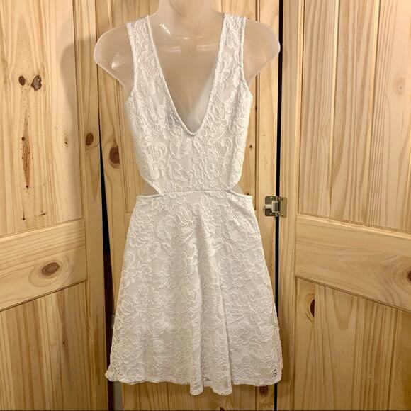 Floral Cottagecore Lace Sleeveless Mini Dress Coquette Princess Summer Party Y2K - Picture 2 of 12